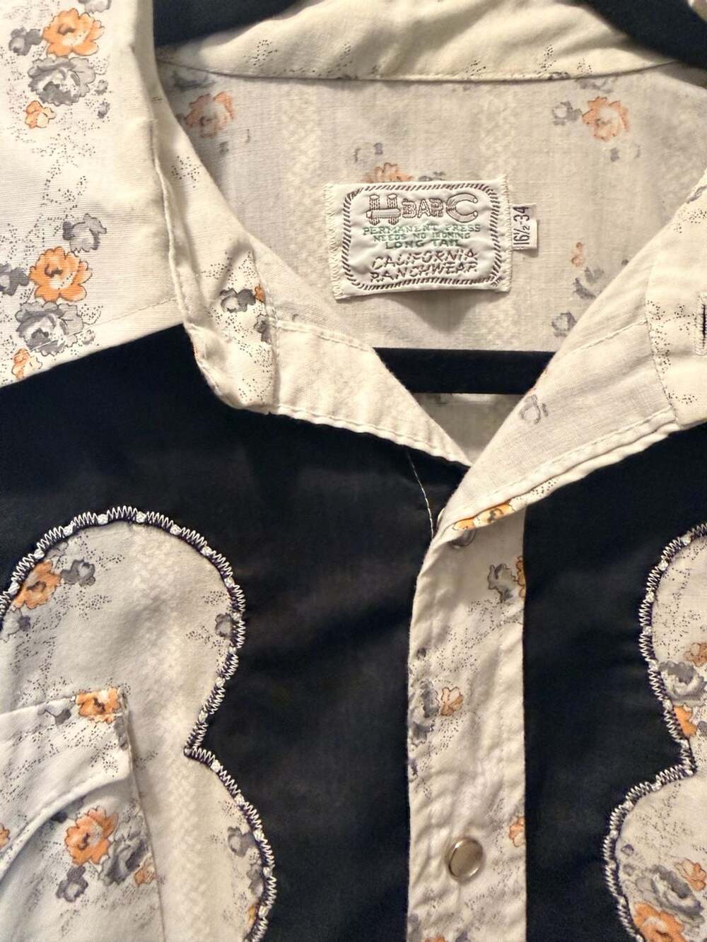 Vintage H BAR C California Ranchwear Floral Western Snap Shirt - Picture 3 of 6